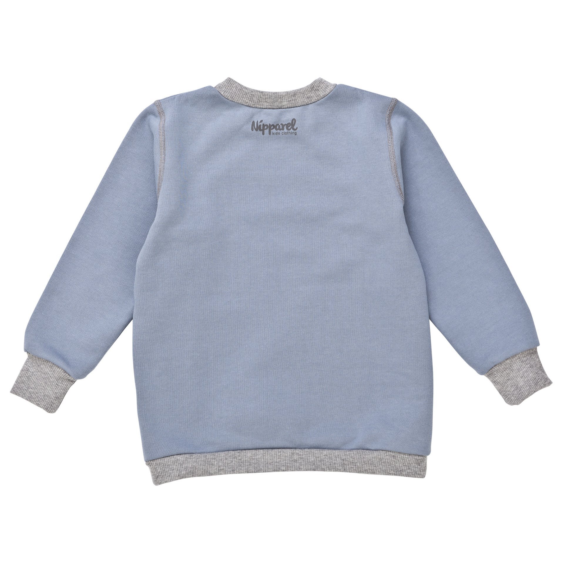 Kinder Pullover / Sweatshirt aus Bio-Baumwolle in Blau mit Rundhals, langen Ärmeln – weich & bequem…