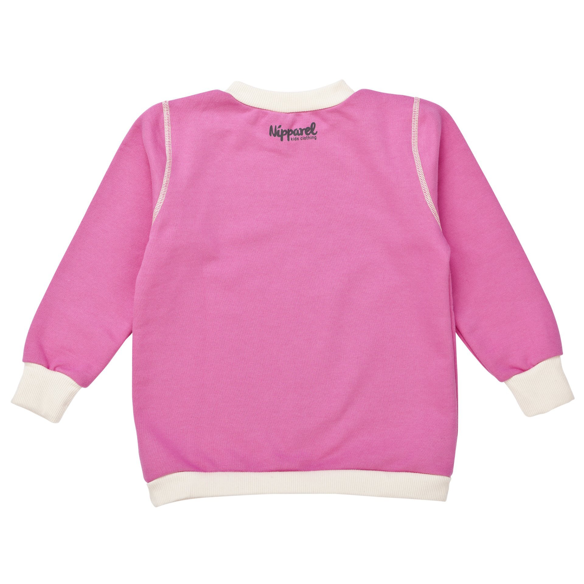 Kinder Pullover / Sweatshirt aus Bio-Baumwolle in Rosa mit Rundhals, langen Ärmeln – weich & bequem…
