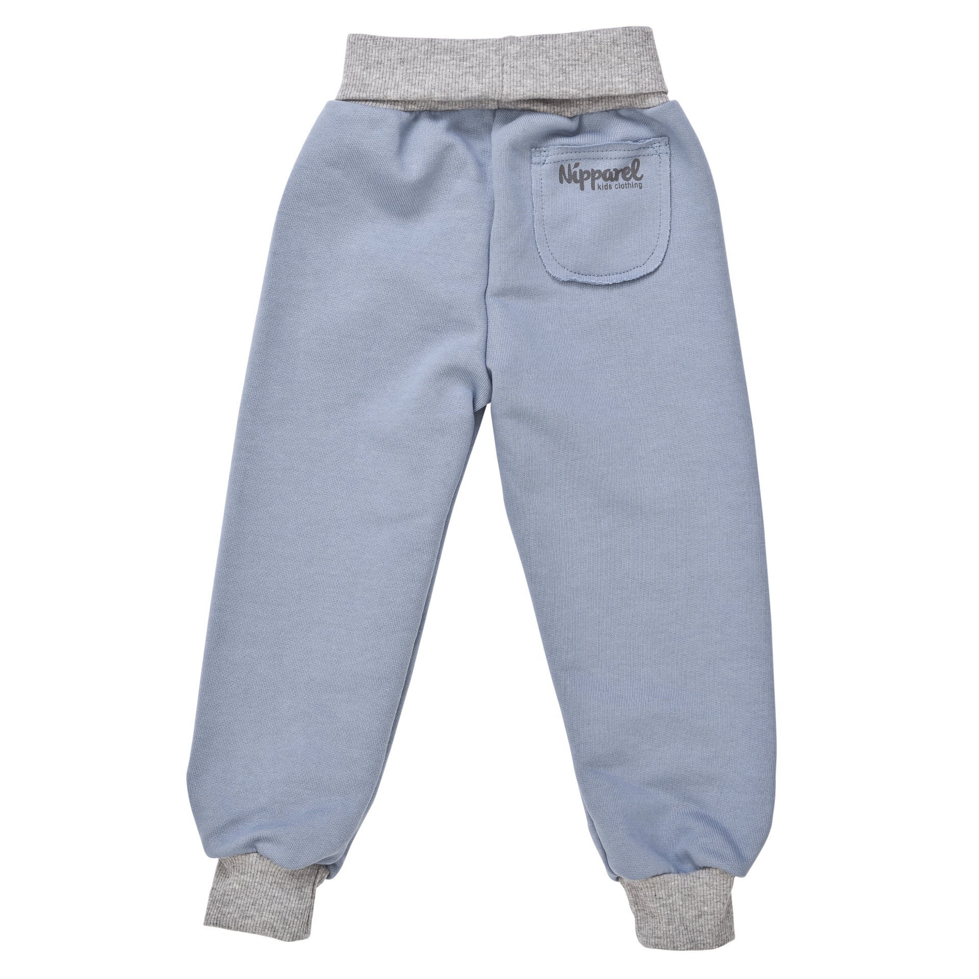 Lange Babyhose aus Bio-Baumwolle in Blau mit bequemem Bund und Beinbündchen – superweich & dehnbar …