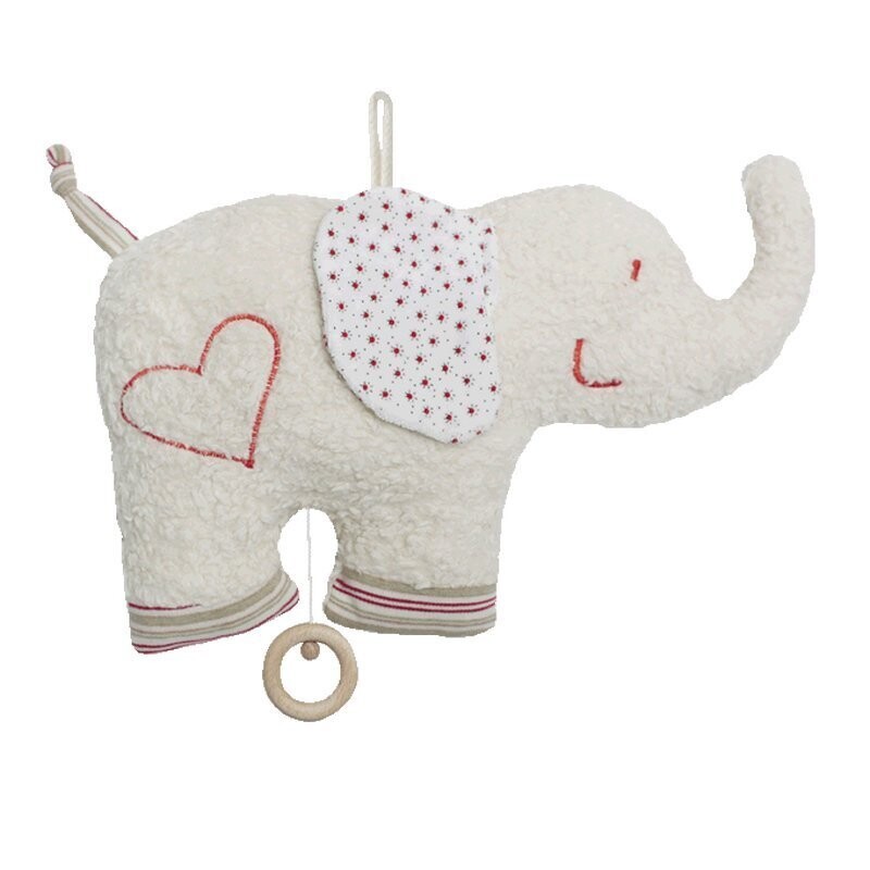 Music Box Elephant White-Red - Efie