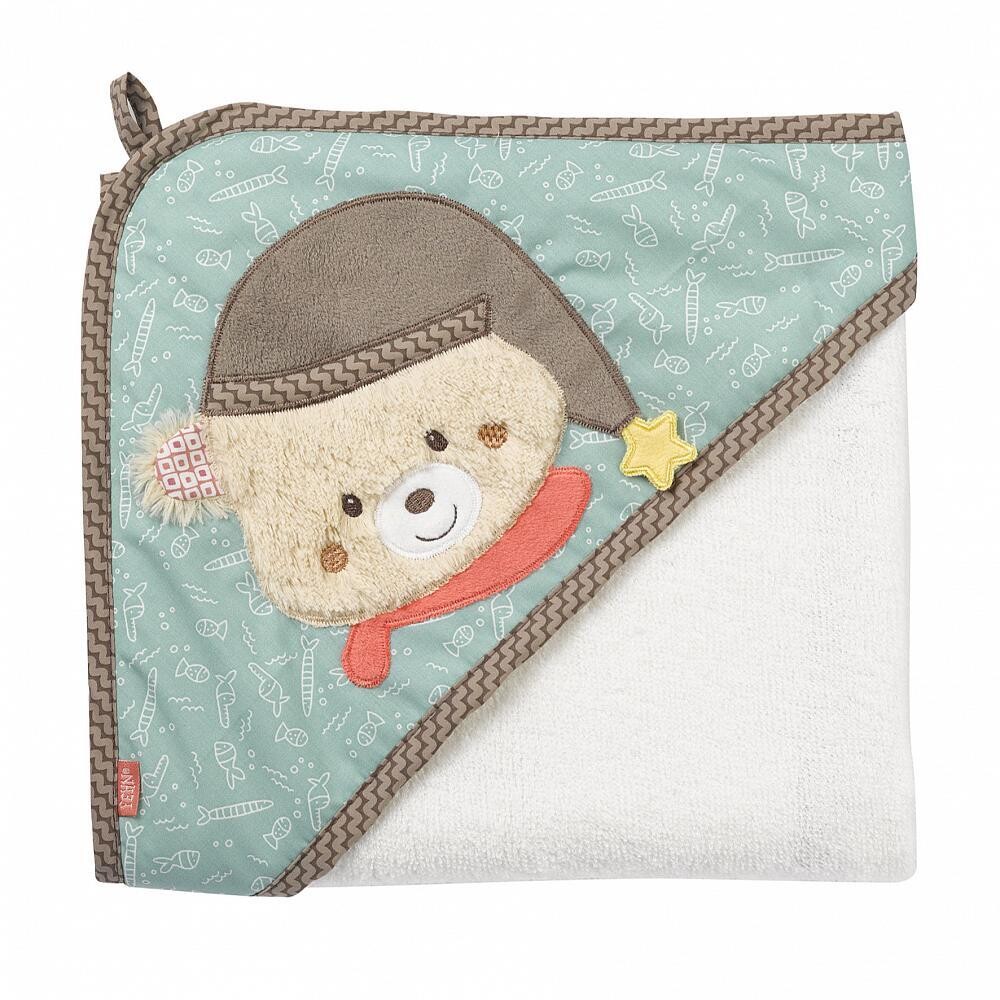 Hooded bath towel bear - Fehn