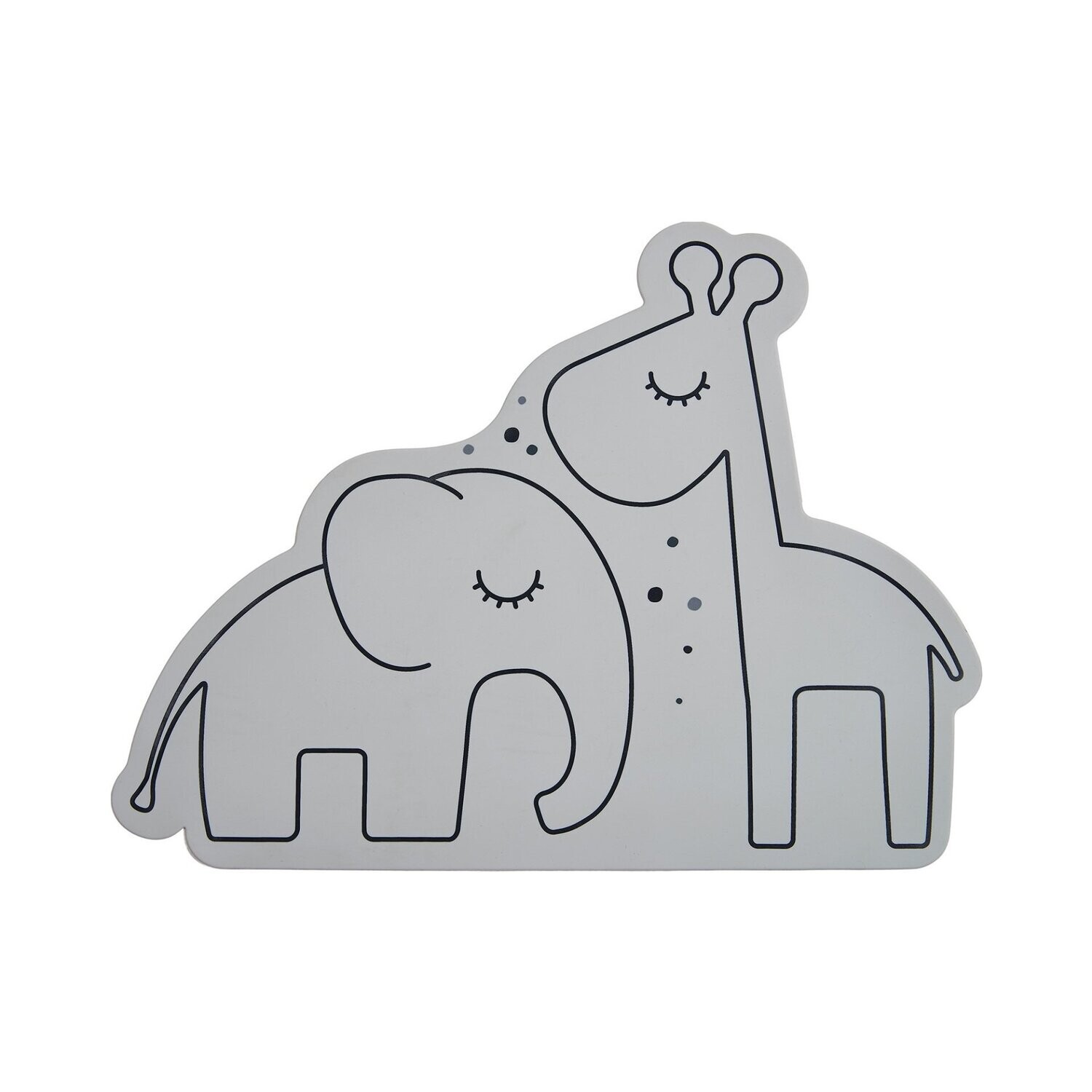 Silicone Placemat Elephant Giraffe Grey - Done by Deer