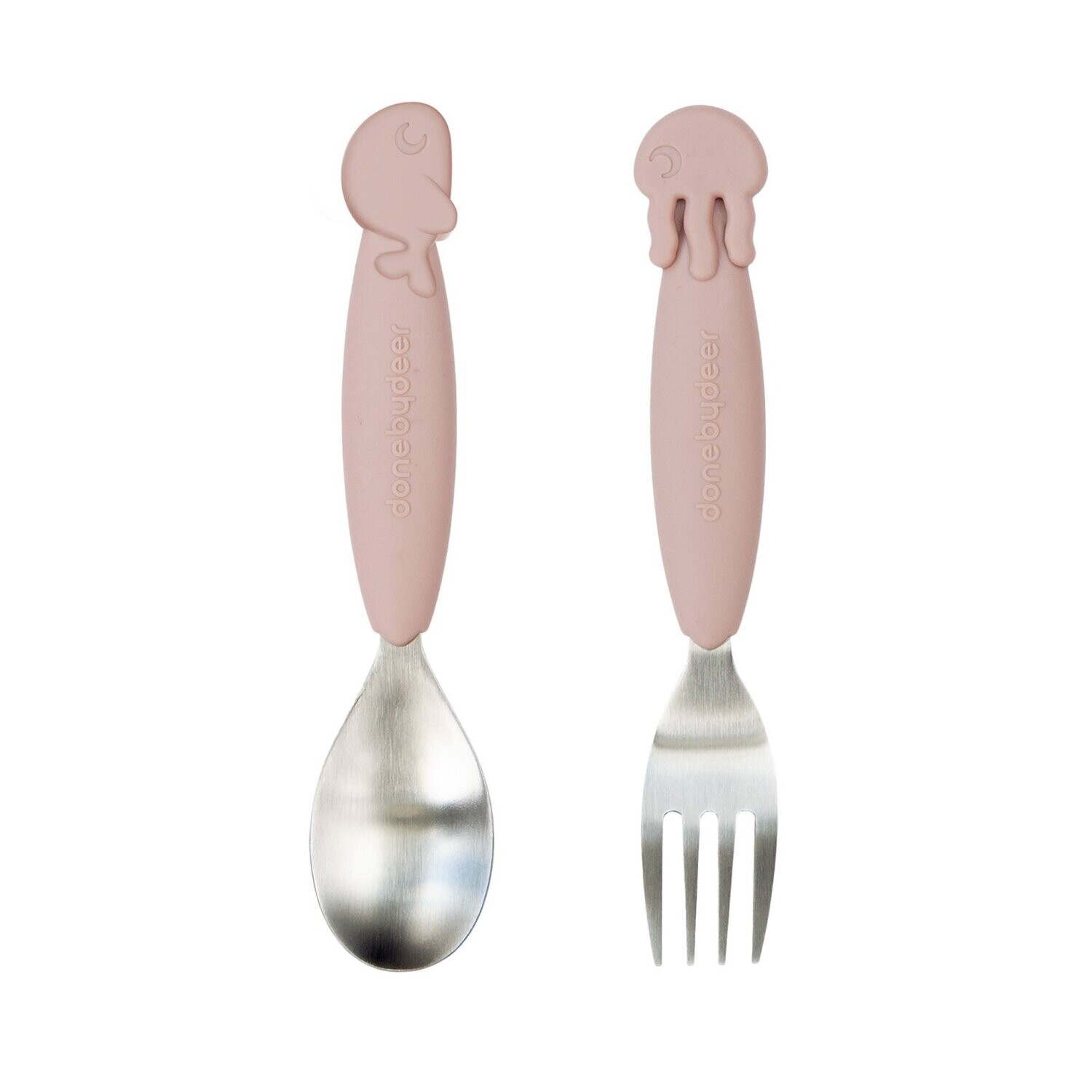 Spoon & Fork Set Sea Friends Pink - Done by Deer