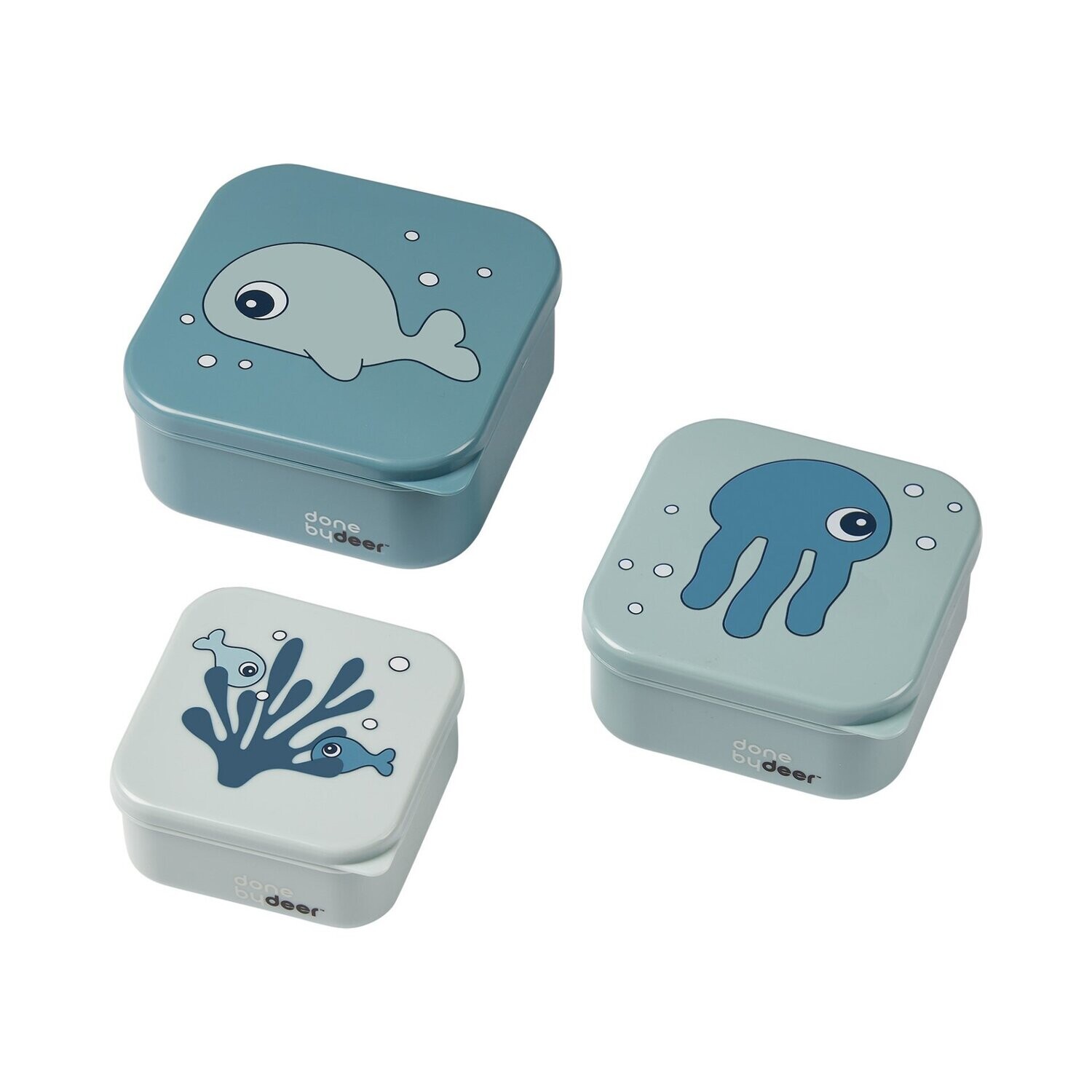 Snack Box 3-Set Sea Friends Blue - Done by Deer