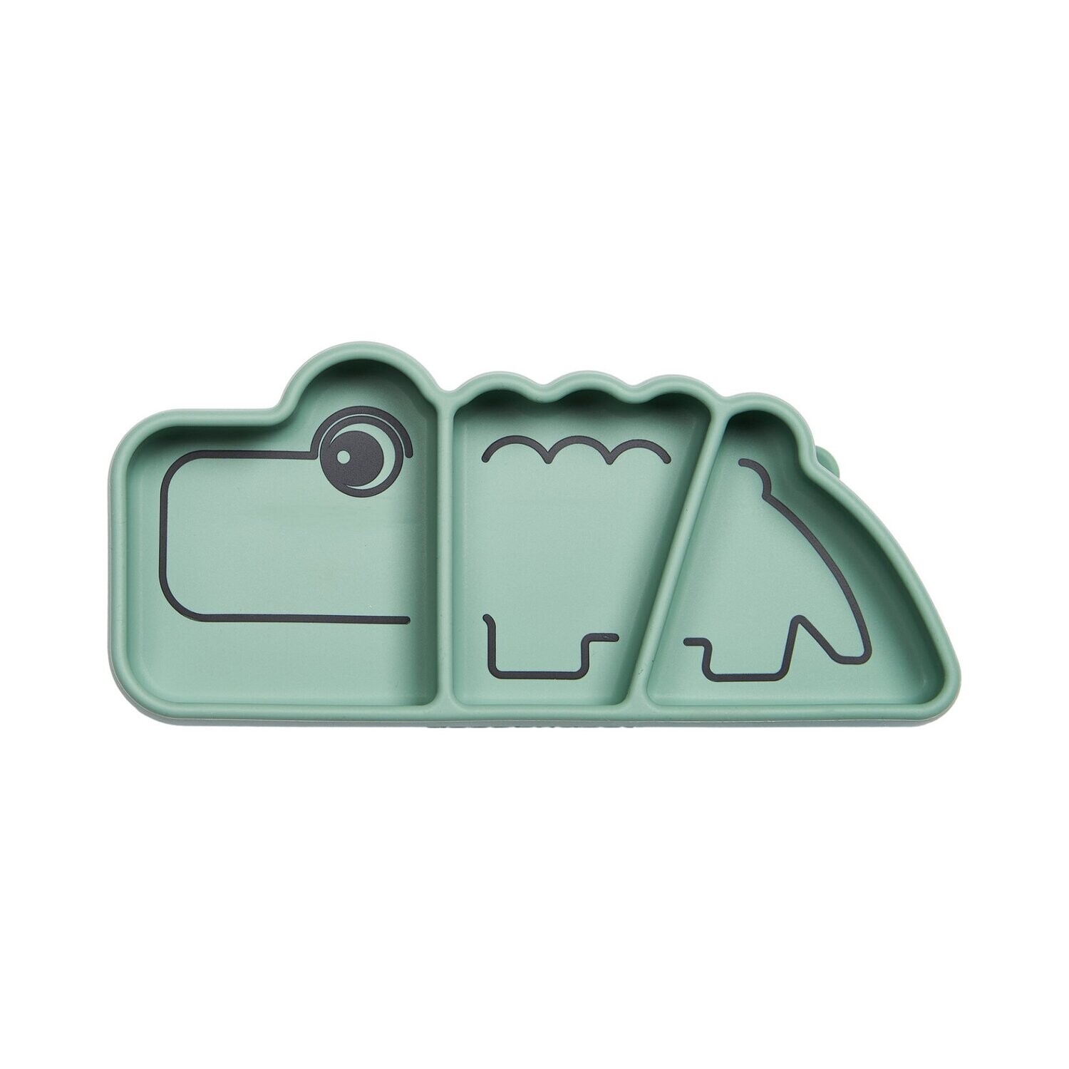 Plate Silicone Stick & Stay Crocodile Green - Done by Deer
