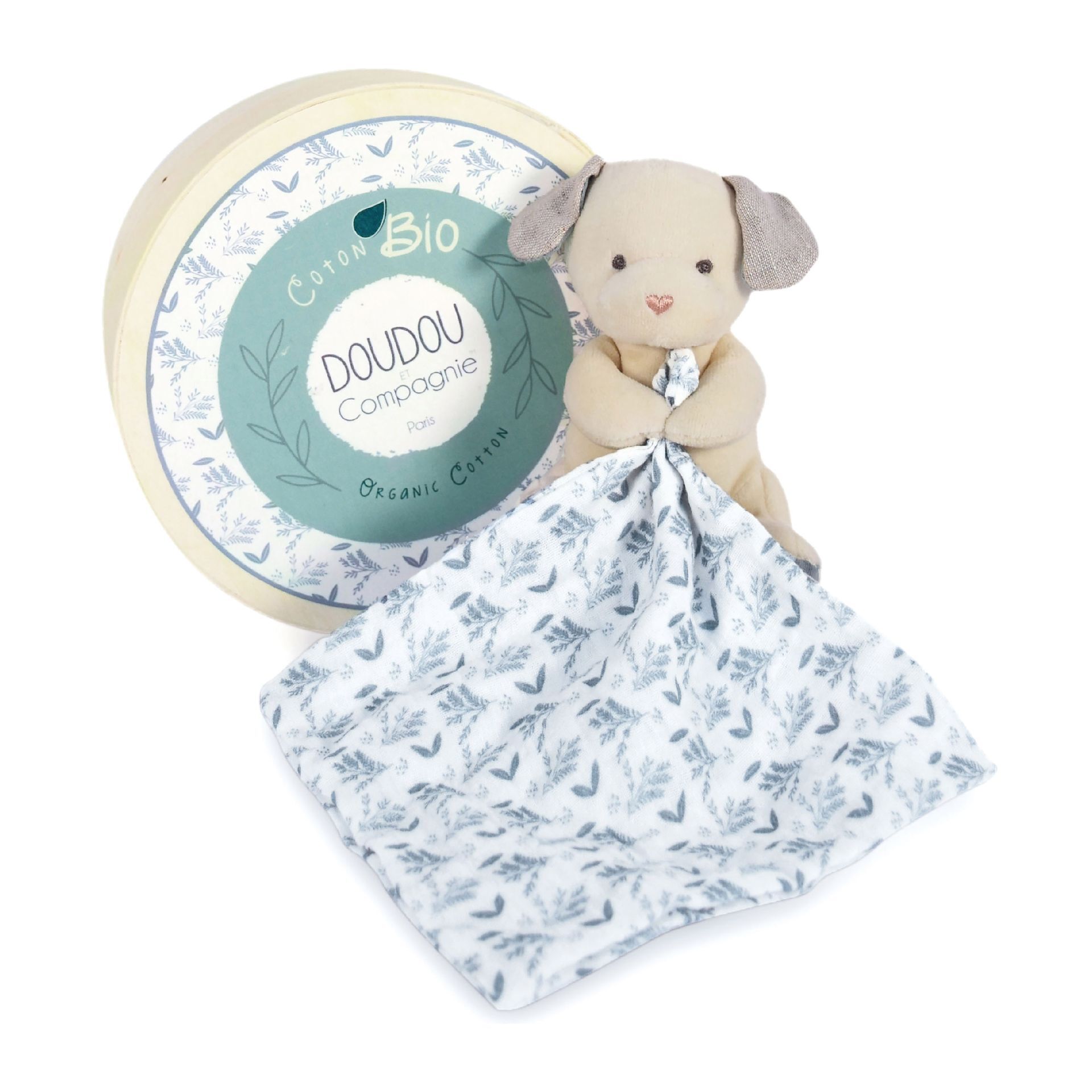 Hund Bio mit Schmusetuch Blau - Doudou