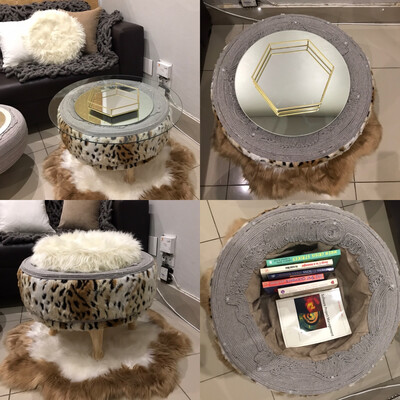 4in1 Faux Animal Print Table Sets