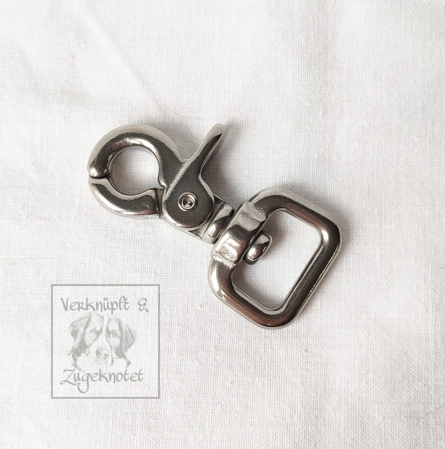 Scherenkarabiner in Messing und Edelstahl, Material: Edelstahl