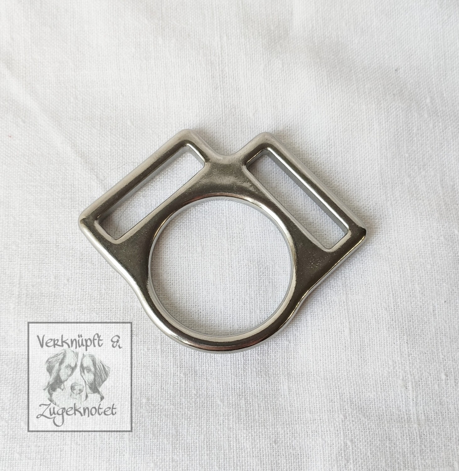 Halfterquadrate 25 mm, Material: Edelstahl 2 Ösen