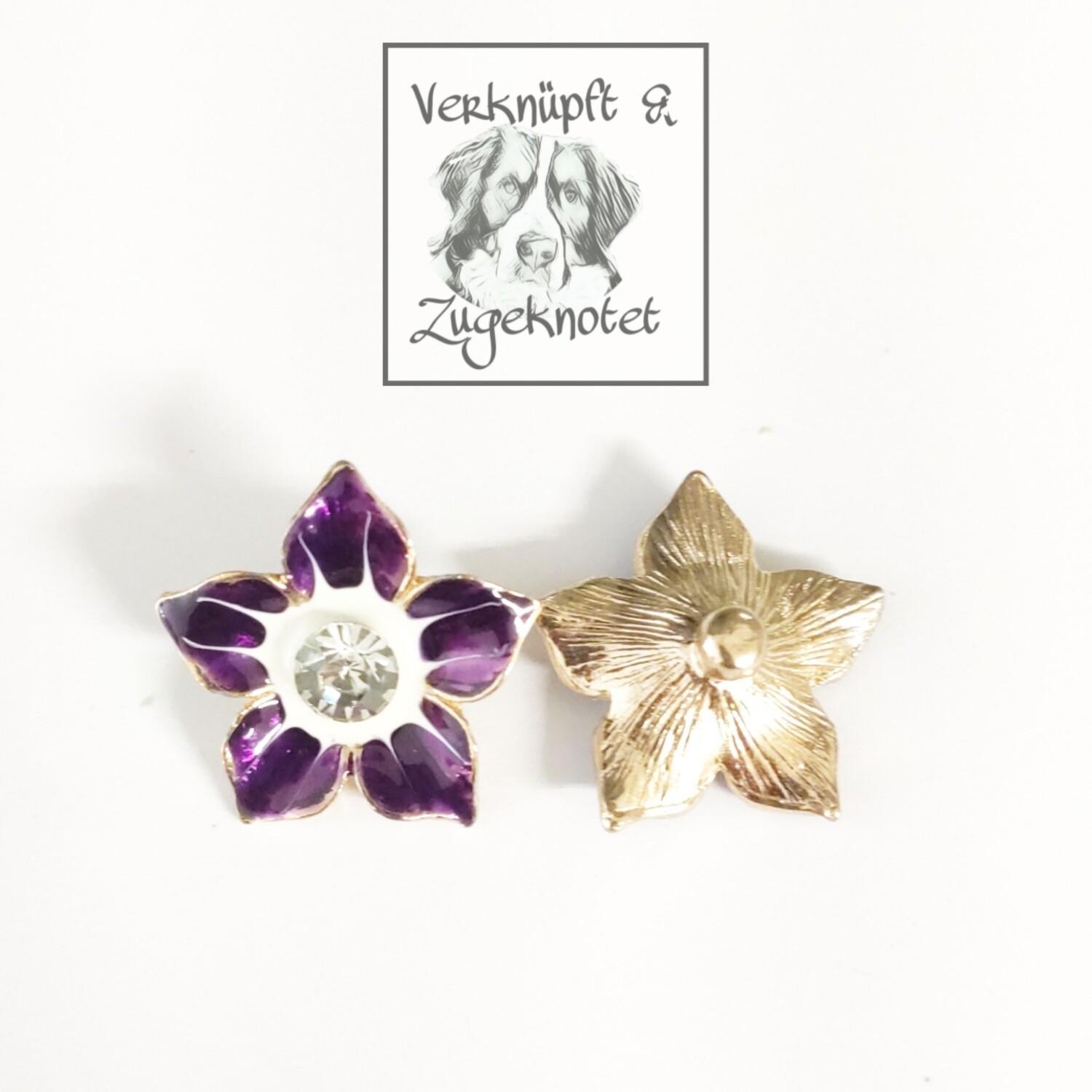 Druckknopf lila Lilie