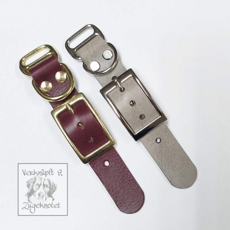 Leder- Halsband-Adapter 25 mm  Einfarbig