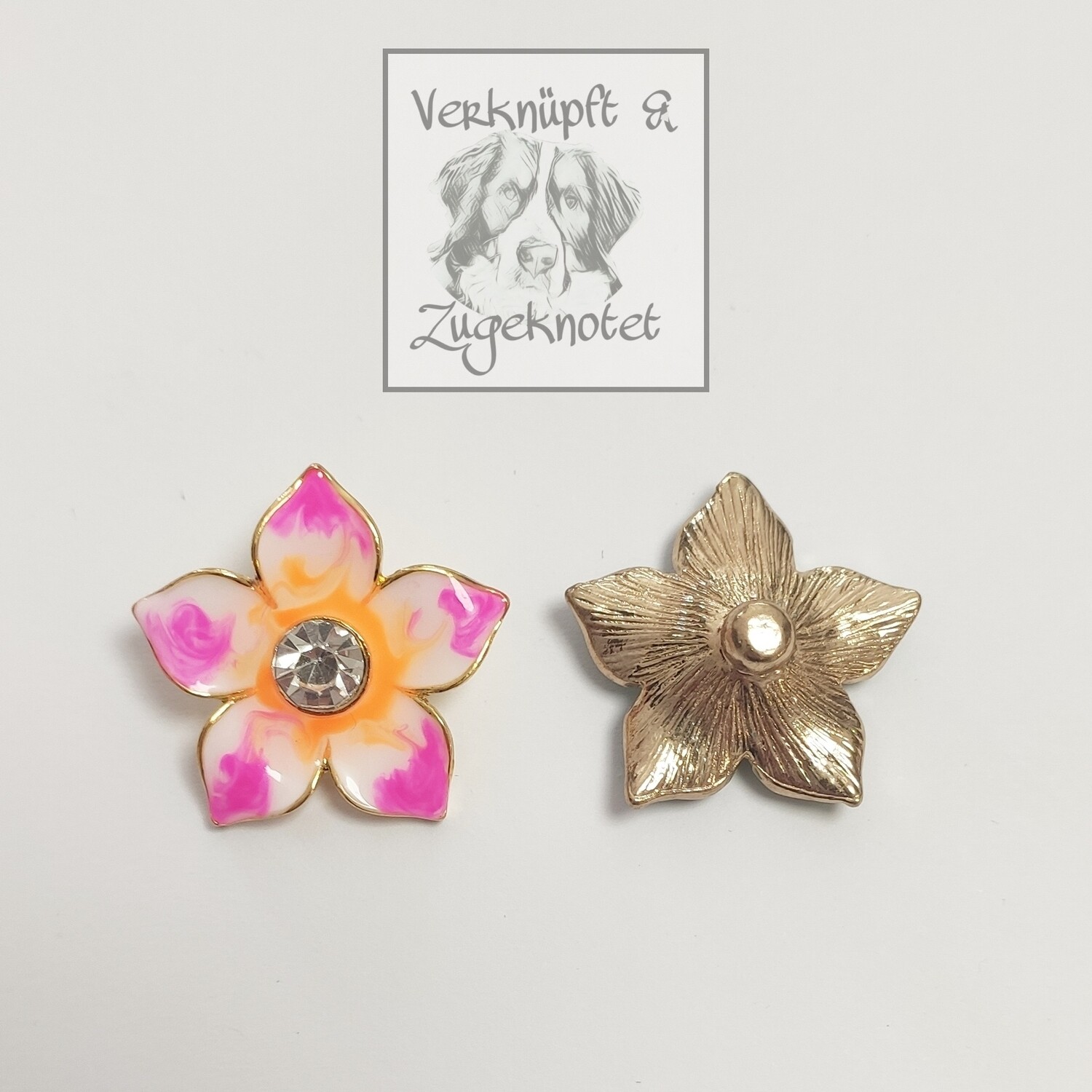 Druckknopf pink / orange Lilie