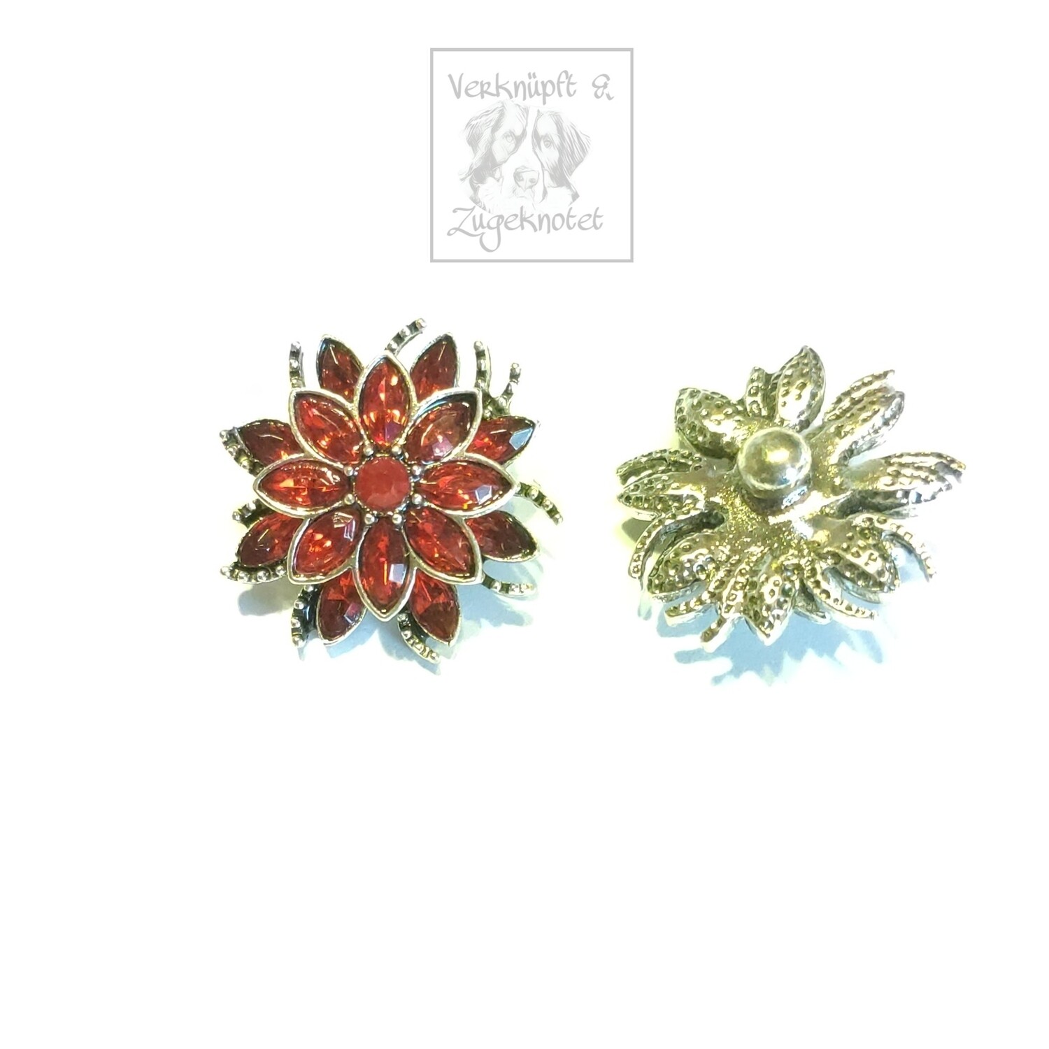 Druckknopf Blume rot