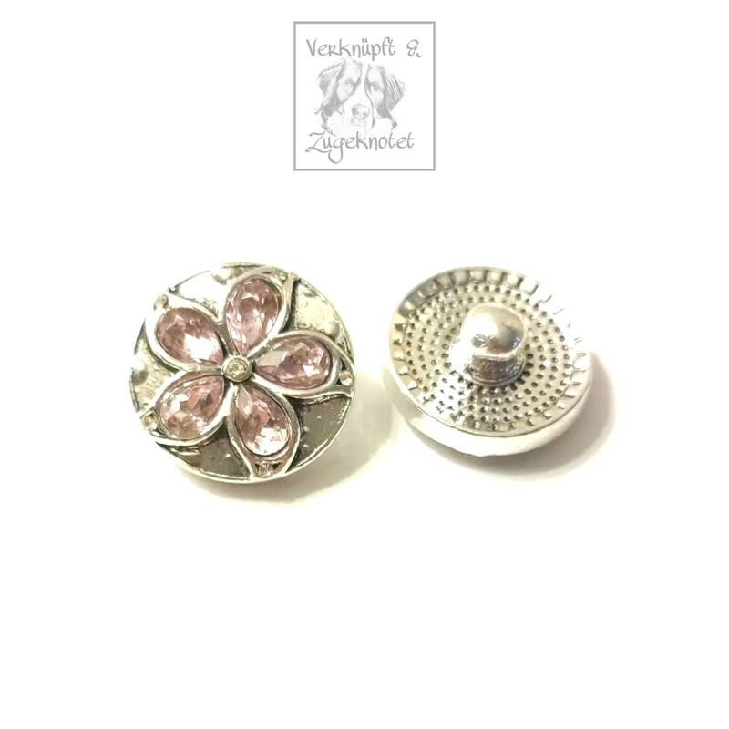 Druckknopf rosa Blume