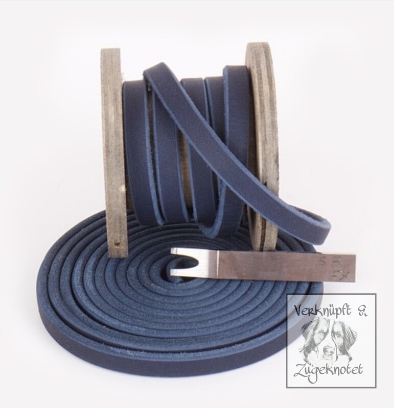 Fettleder Meterware  15 mm Blau