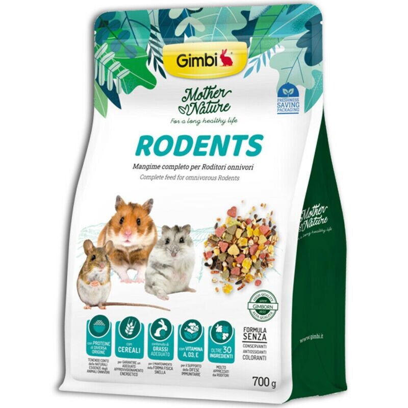 Mother Nature Rodents Mangime Completo per Roditori Onnivori Criceti 700g