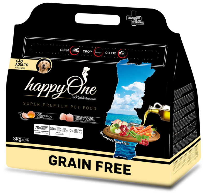 HappyOne Mediterraneum Adult Medium Grain Free Pollo Crocchette cani medi 3 kg