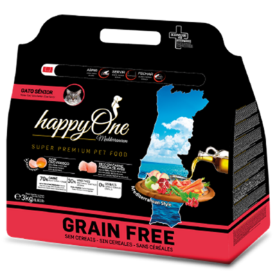 HappyOne Mediterraneum Senior Grain Free crocchette per gatti maturi 3 kg