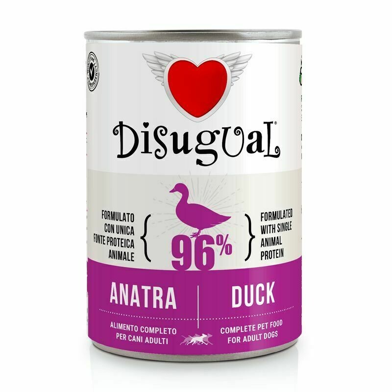Disugual Patè Monoproteico Anatra Alimento umido per cani 400 g
