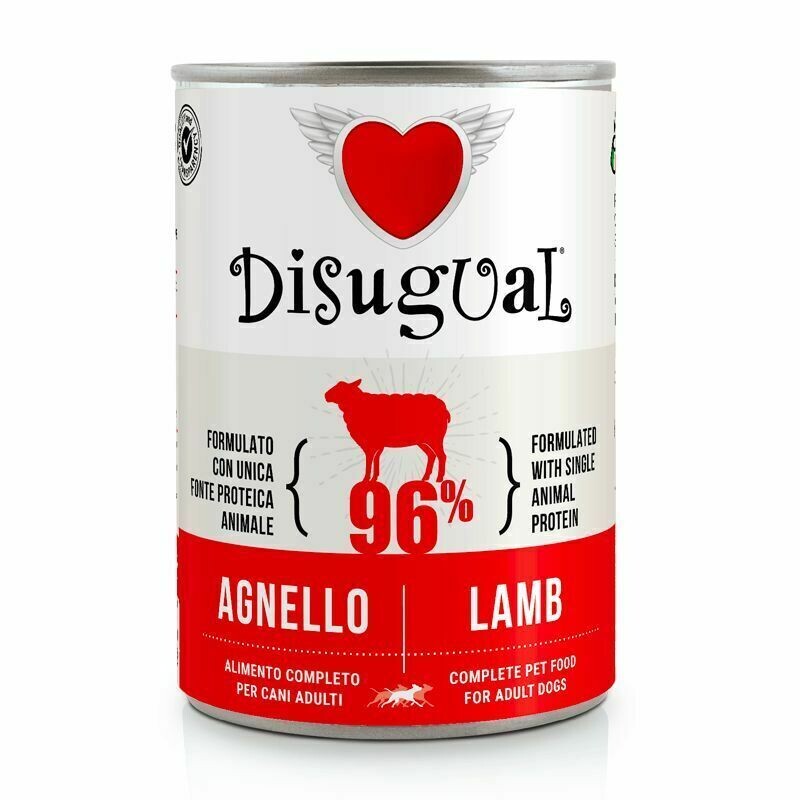 Disugual Patè Monoproteico Agnello Alimento umido per cani 400 g