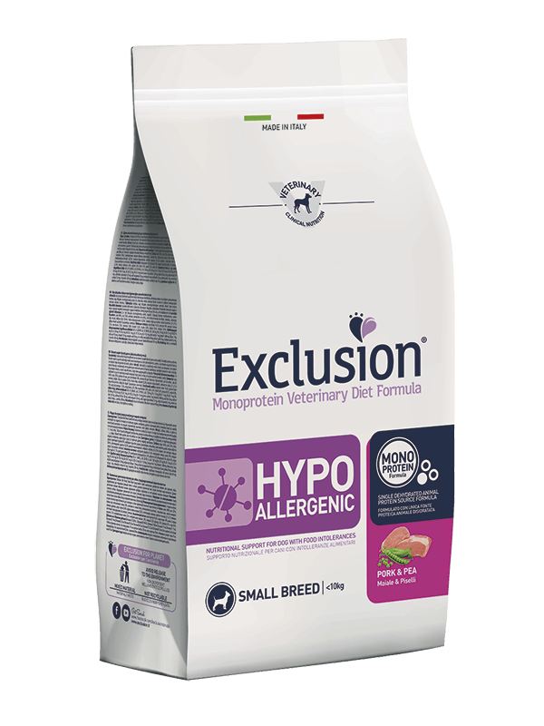 Exclusion Hypoallergenic Pork and Pea Small Breed Crocchette Cani Piccoli 2kg