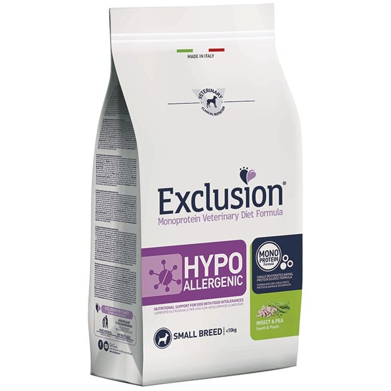 Exclusion Hypoallergenic Insect & Pea Small Breed Crocchette per Cani 2 kg