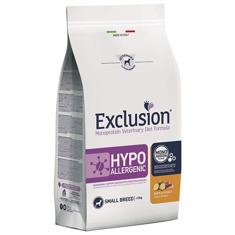 Exclusion Hypoallergenic Duck & Potato Small Breed Crocchette per Cani 2 kg