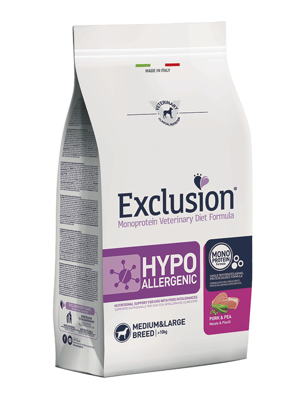 Exclusion Hypoallergenic Pork And Pea Medium&Large Breed Crocchette per Cani 2kg