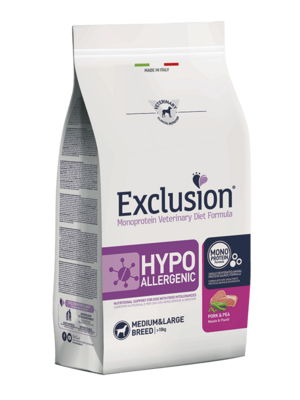 Exclusion Hypoallergenic Pork And Pea Medium&Large Breed Crocchette per Cani 2kg