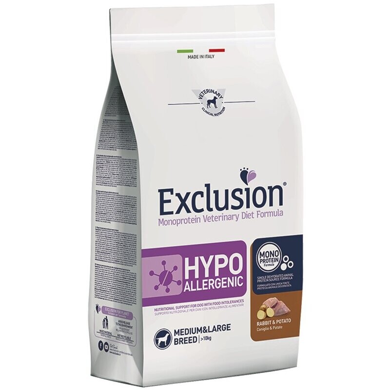 Exclusion Hypoallergenic Rabbit & Potato Medium&Large Breed Crocchette cani 2 kg