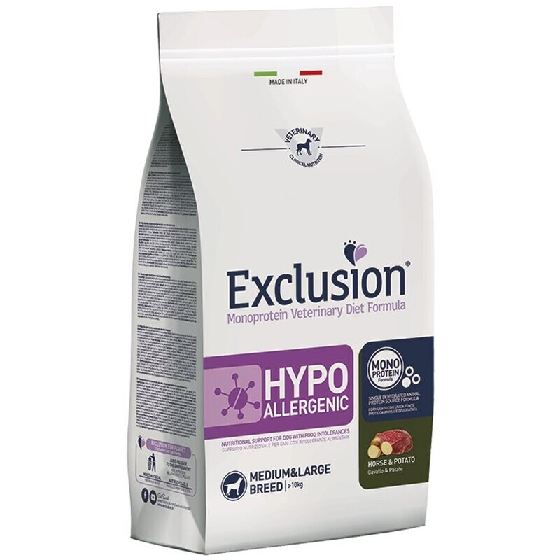 Exclusion Hypoallergenic Horse & Potato Medium&Large Breed Crocchette cani 2 kg