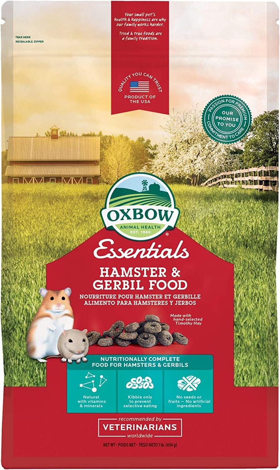 Oxbow Hamster & Gerbil Food Alimento Completo per Criceti e Gerbilli Fieno 450g