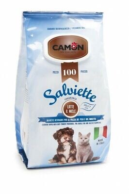 Camon Salviette per cani al latte&miele maxi formato