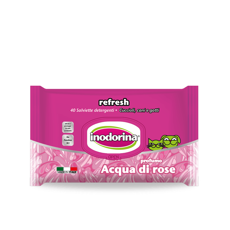 Inodorina Salviette Detergenti Acqua di Rose 40pz.