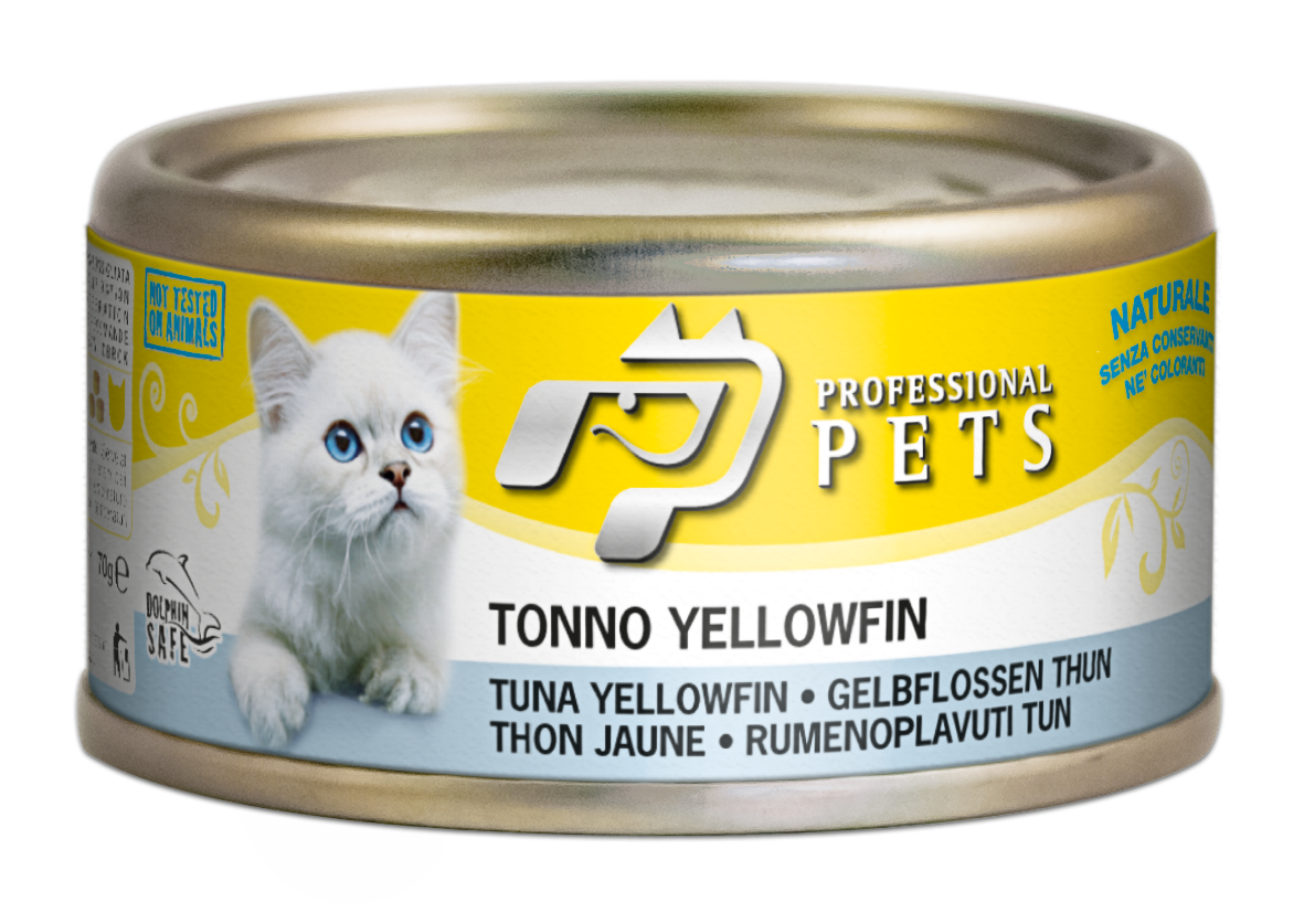 Professional Pets Tonno Yellowfin Alimento Umido Naturale per Gatti 70 g