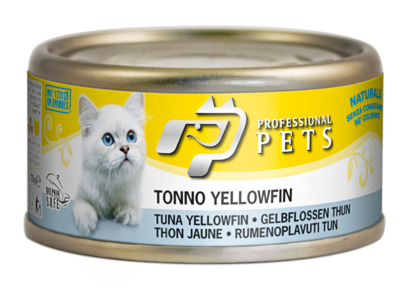Professional Pets Tonno Yellowfin Alimento Umido Naturale per Gatti 70 g