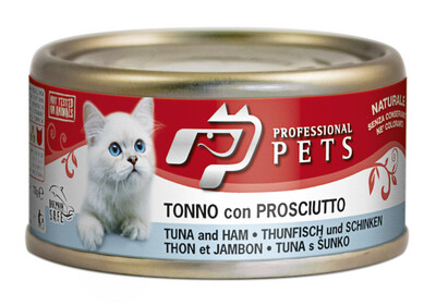 Professional Pets Tonno con Prosciutto Alimento Umido Naturale per Gatti 70 g