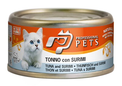 Professional Pets Tonno con Surimi Alimento Umido Naturale per Gatti 70 g