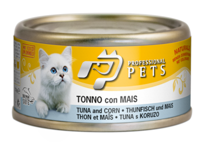 Professional Pets Tonno con Mais Alimento Umido Naturale per Gatti 70 g