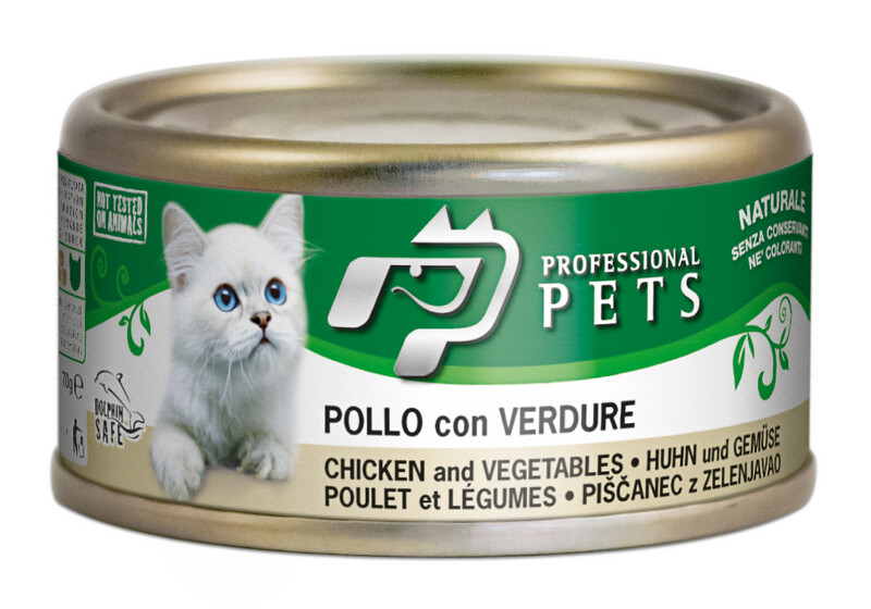 Professional Pets Pollo con Verdure Alimento Umido Naturale per Gatti 70 g