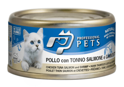 Professional Pets Pollo Tonno Salmone Gamberetti Alimento Umido per Gatti 75 g