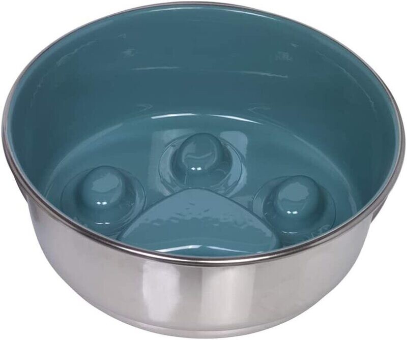 Nobby- Ciotola Paw Interattiva Antiscivolo in Acciaio Inox