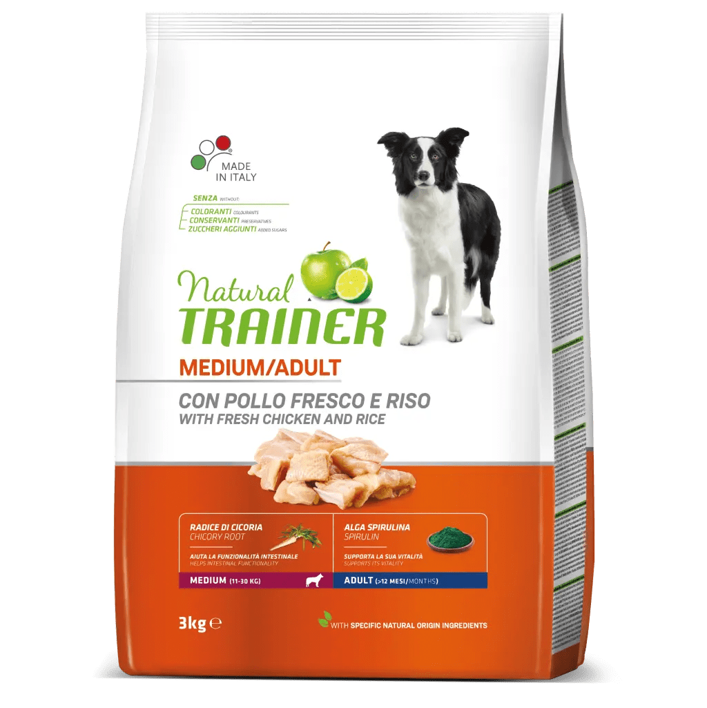 Natural Trainer Adult Medium Croccantini per cani al Pollo 3kg