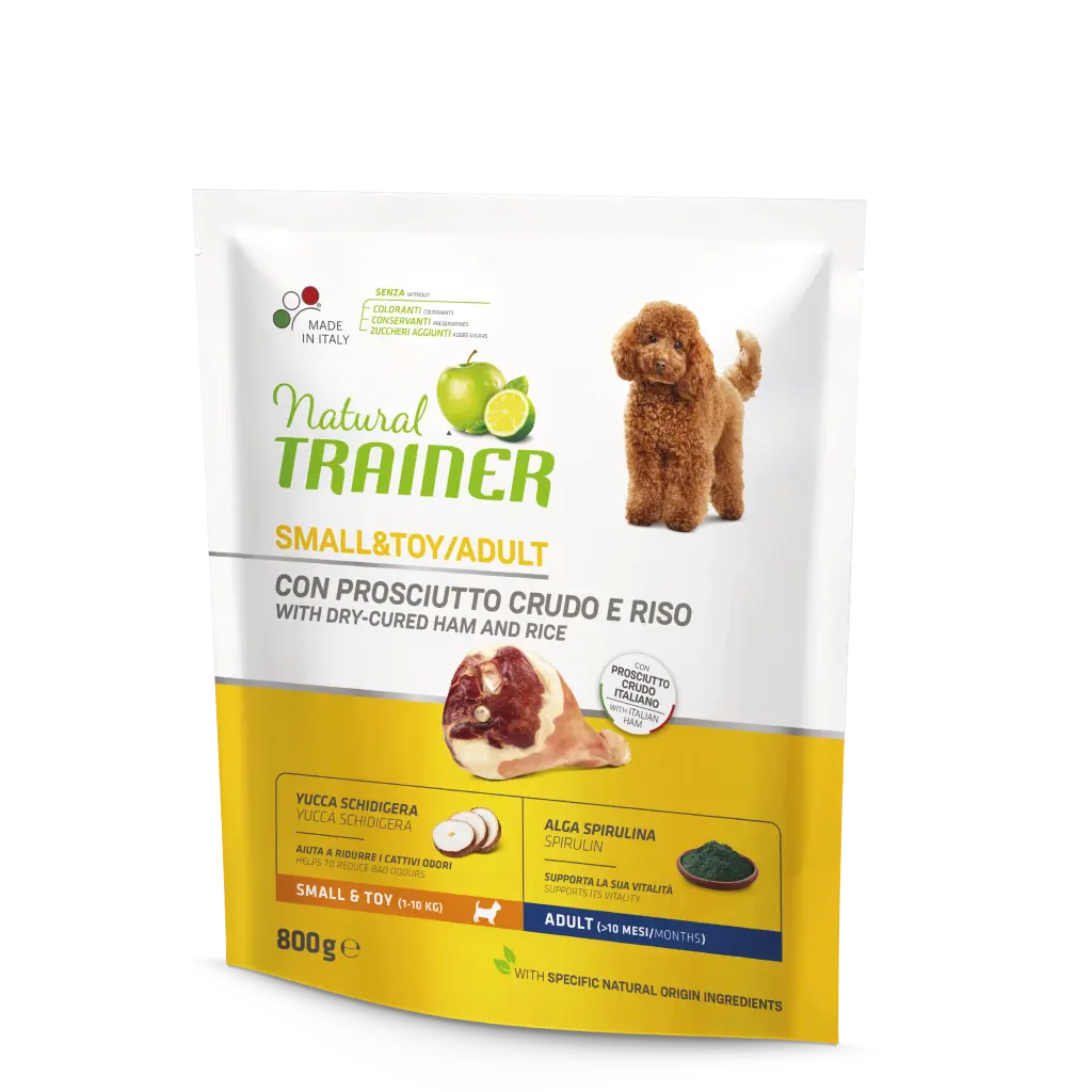 Natural Trainer Adult Mini Croccantini per cani con Prosciutto Crudo 800g