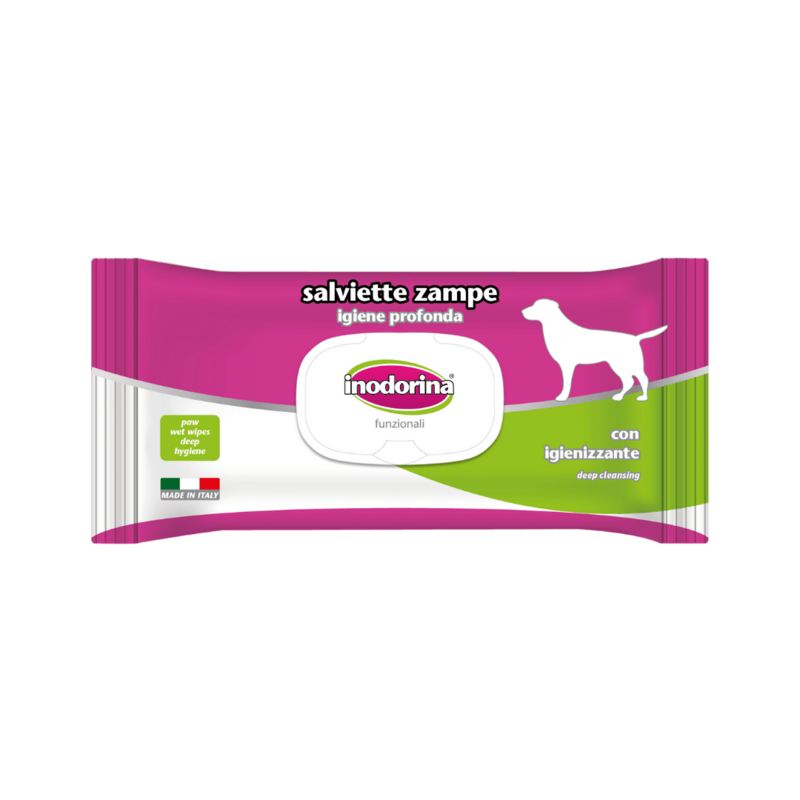 Inodorina Salviette Igienizzanti per Zampe Cane con Igienizzante 40 pezzi