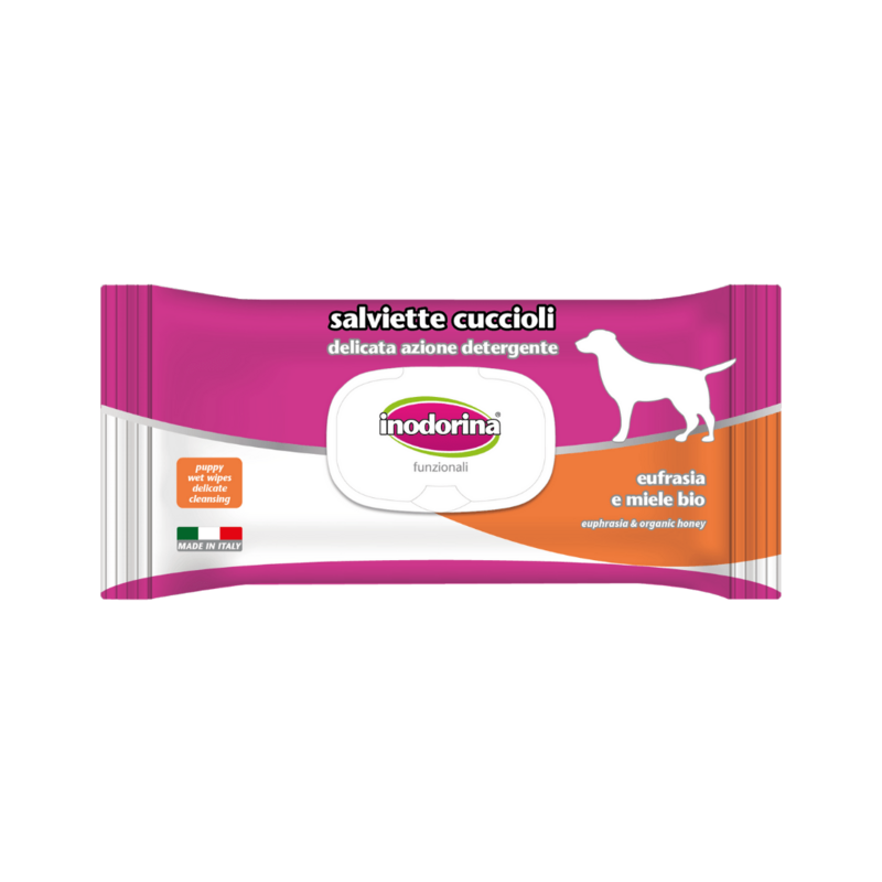 Inodorina Salviette Detergenti per Cuccioli Profumo Eufrasia e miele 40 pezzi