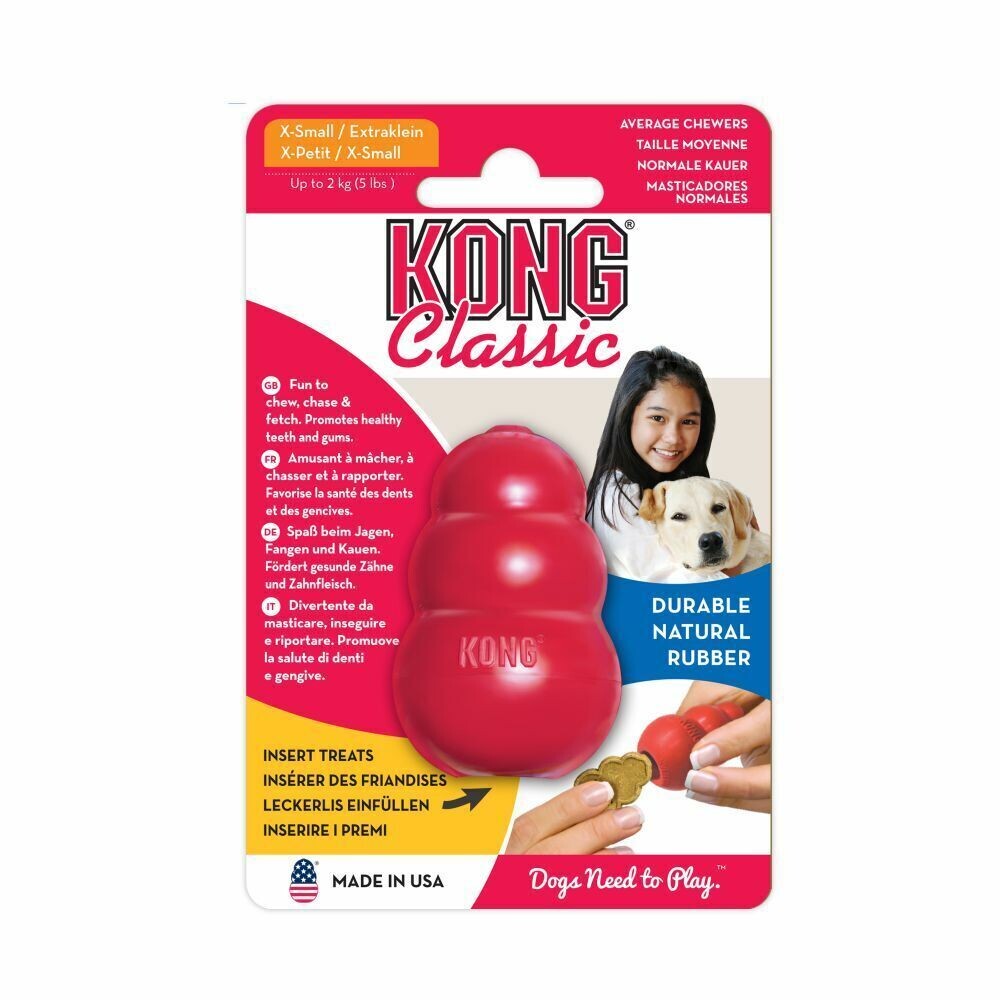 Kong Classic Gioco per Cani, Dimensione: XS - 34 g / 6 cm