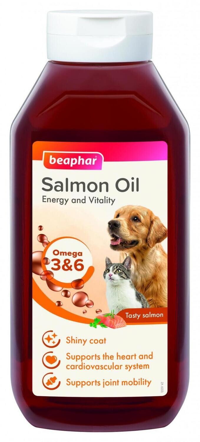 Beaphar Salmon Oil Olio di Salmone per Cani e Gatti