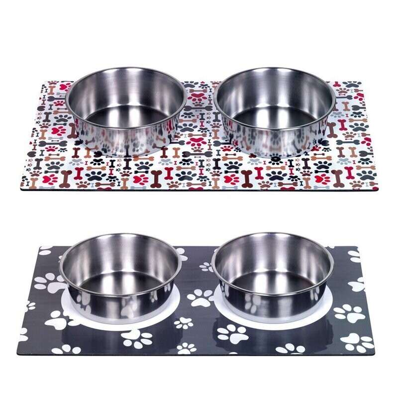 Nobby Magnetic Set Ciotole in Acciaio con Tappetino Magnetico Ø 16 cm