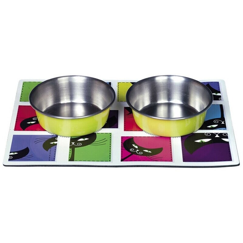 Nobby Magnetic Set per Gatti  in Acciaio con Tappetino Magnetico Ø 11 cm